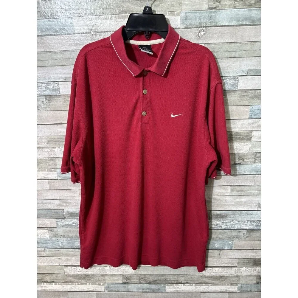 Men’s Nike Dri Fit Polo T-shirt Red Large
